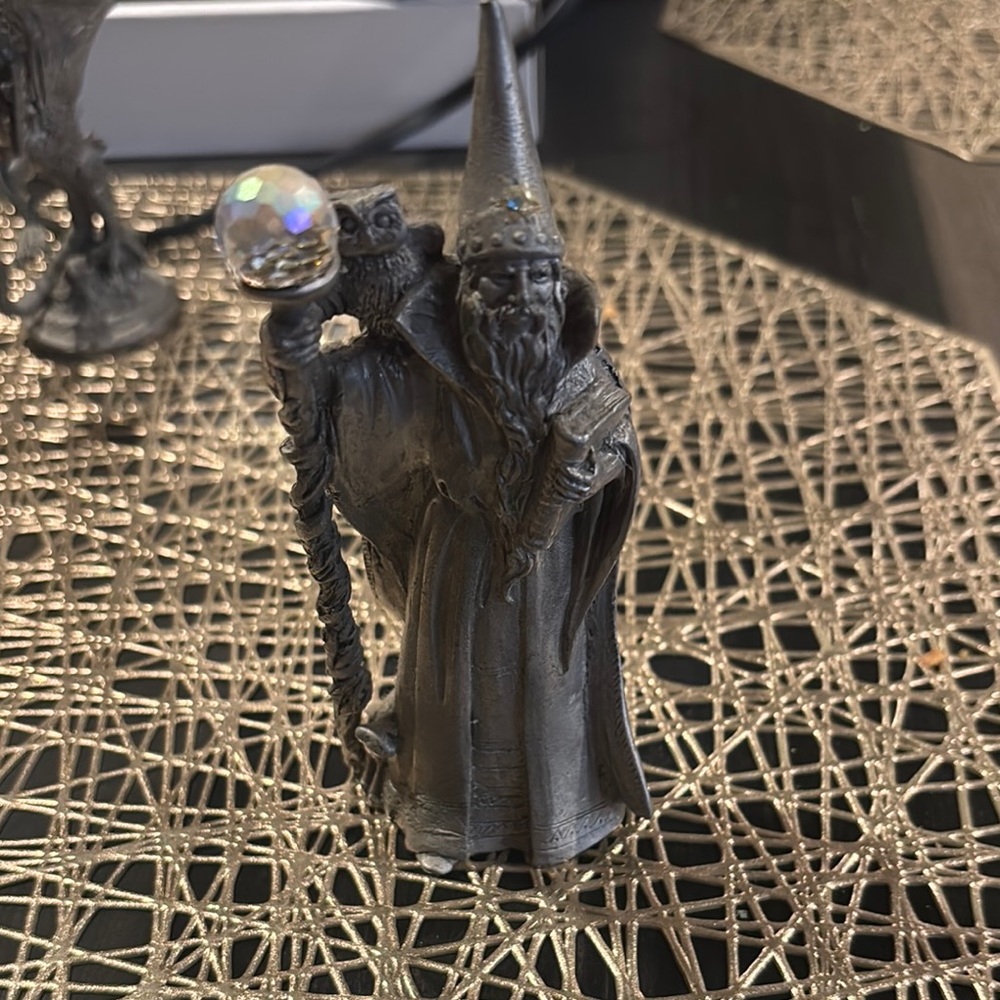 Wizard Figurine with Crystal Ball